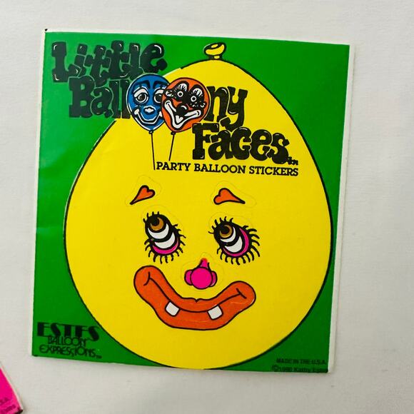 Vintage 1990 Estes Balloon Expressions Little Balloony Faces Party Stickers (2) - Picture 6 of 8